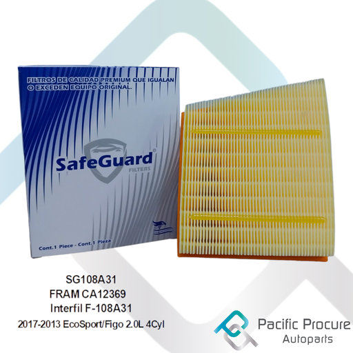 [SG108A31] Filtro Aire Safe-Guard, 2017-2023 EcoSport/Figo 2.0L 4Cyl