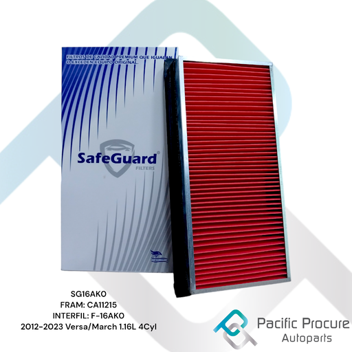[SG16AK0] Filtro Aire Safe-Guard. 2012-2023 Versa/March 1.6L 4Cyl