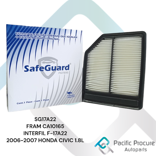 [SG17A22 C 09] Filtro Aire SafeGuard para Honda Civic 1.8L L4 2006-2007