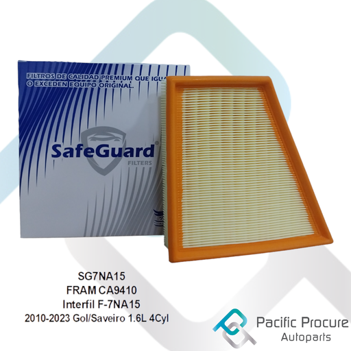 [SG7NA15] Filtro Aire Safe-Guard, 2010-2023 Gol/Saveiro 1.6L 4Cyl