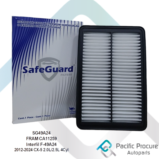 [SG49A24] Filtro Aire Safe-Guard, 2012-2024 CX-5 2.0L/2.5L 4Cyl